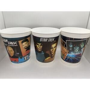 VTG 1991 Lot of 3 Star Trek Next Generation 7-11 7 Eleven Drinking Promo Cups